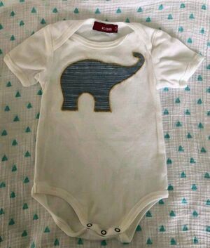 Milkbarn Elephant Applique Bodysuit size 3/6